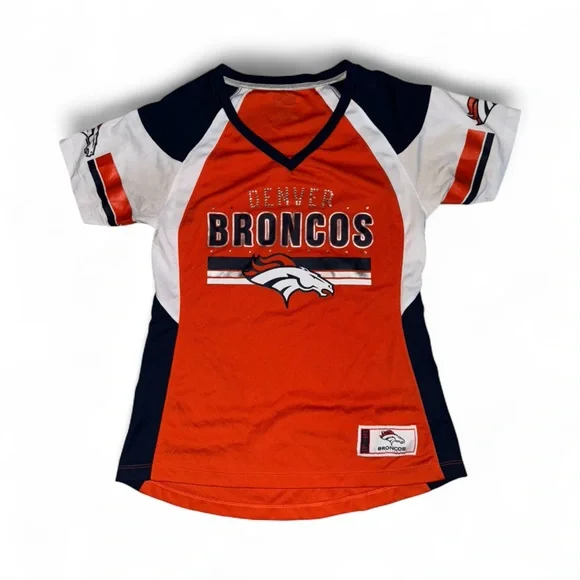 Denver Broncos NFL Majestic Orange/Navy Jersey - Picture 2 of 4